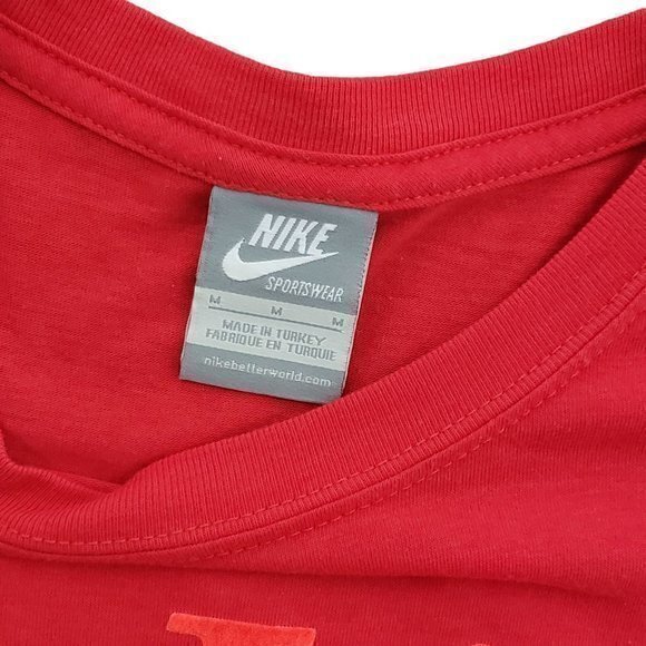 Vintage Nike Mens Size Medium Red Gray Tag Go Like‎ Hell Ss T Shirt - Picture 3 of 4